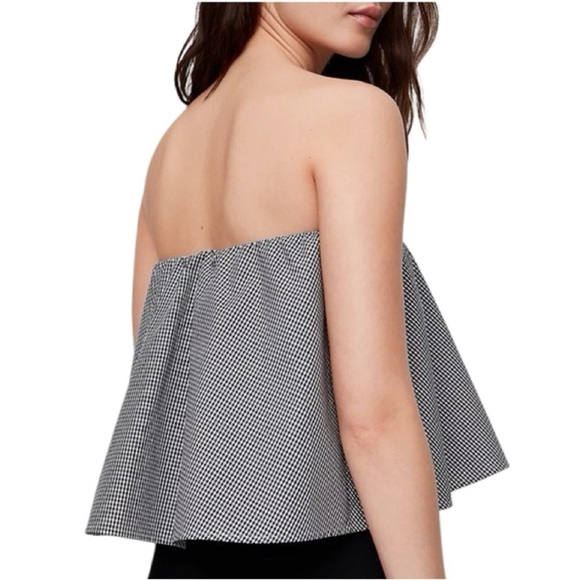 Aritzia Babaton Eckerd Strapless Blouse | Black & White Gingham | Size Large - Picture 3 of 10